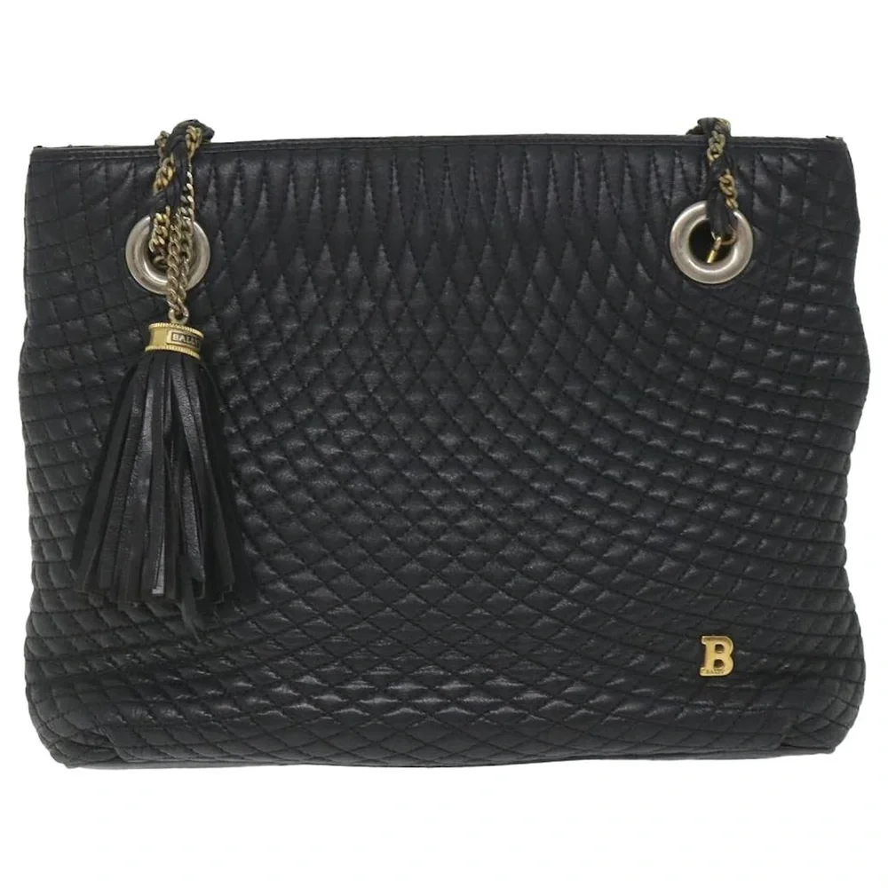 Bally Black Quilted Tote Bag with Gold Accents - Picture 1 of 12